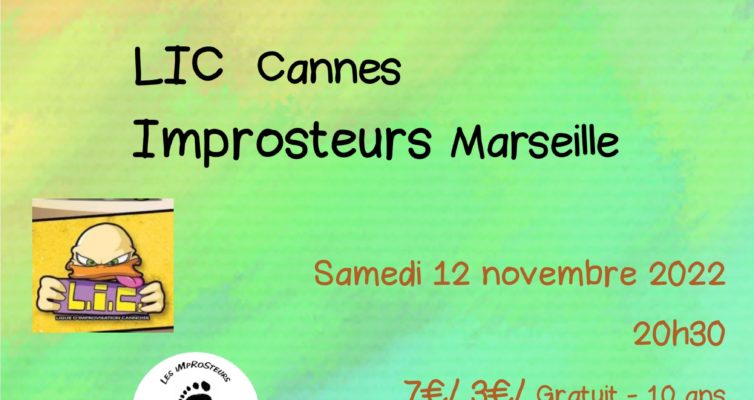 12 novembre 2022, match d’impro avec la L.I.C. de Cannes